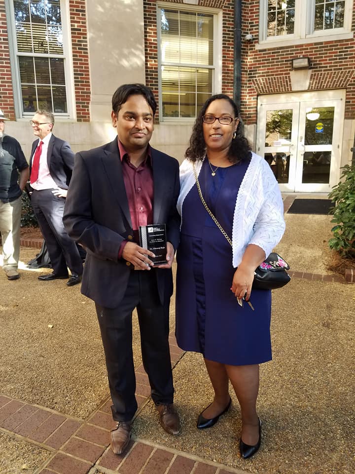 Dr. Dheeraj Raju, recipient & Roxanne Mitchell